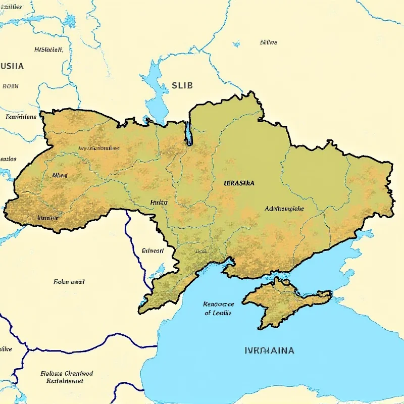 A map of Ukraine highlighting its industrial regions and major cities. The map also shows Ukraine's strategic location bordering Russia and other European countries. The overall impression is one of a country with significant resources and geopolitical importance.