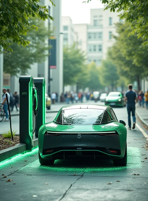 Electric car charging station in an urban environment