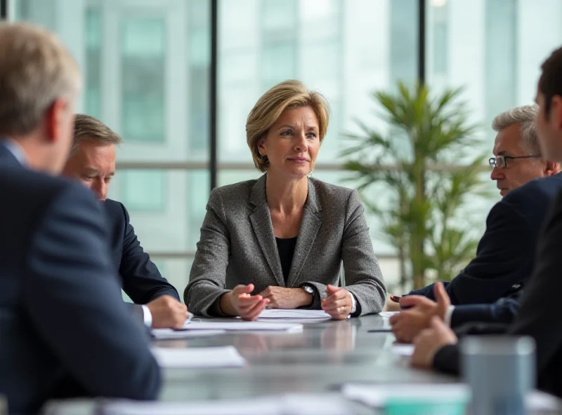 Ursula von der Leyen in a meeting with industry leaders