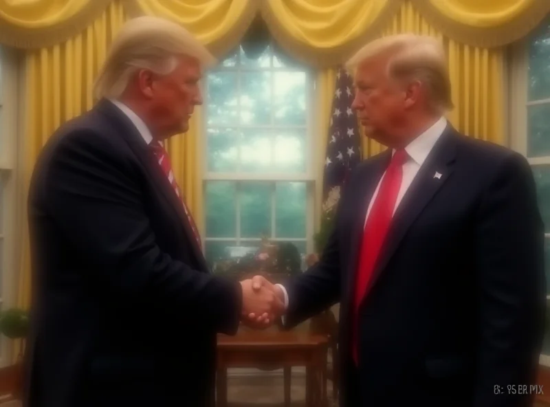 Donald Trump and Volodymyr Zelenskyy shaking hands