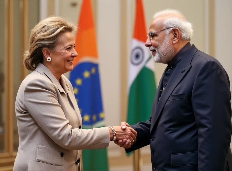 Ursula von der Leyen meeting with Narendra Modi in India