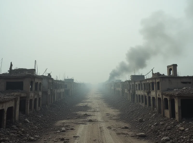 Image of a Sudanese cityscape with damage from conflict.