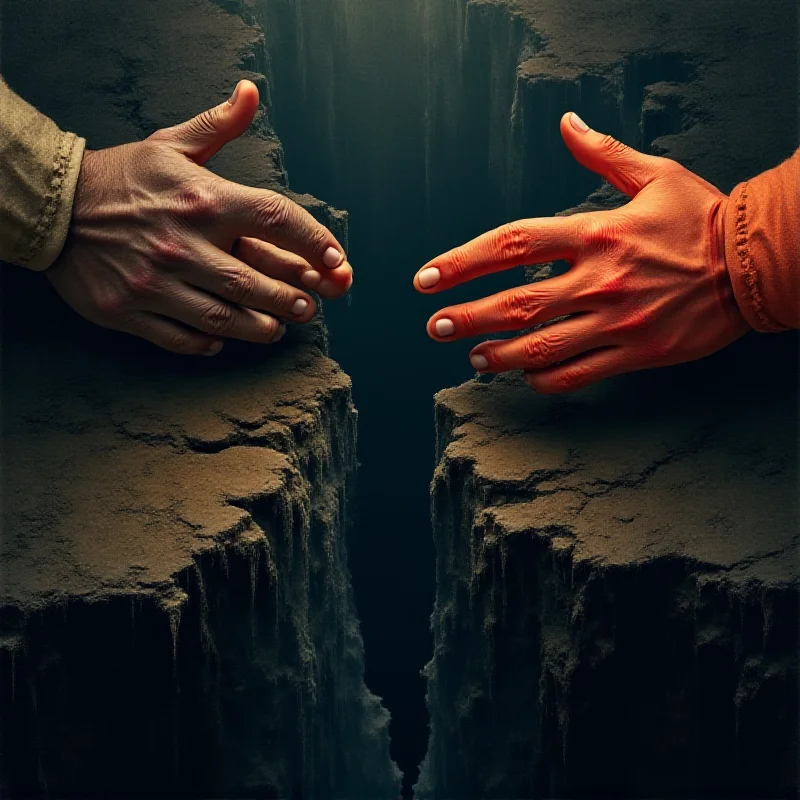 A symbolic image of hands reaching out to each other across a divide.