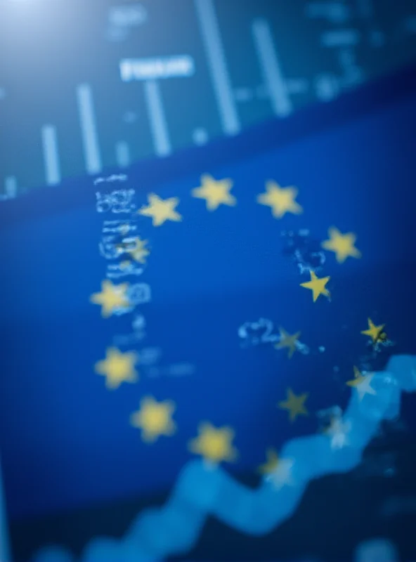 Image of EU flag with financial charts in the background