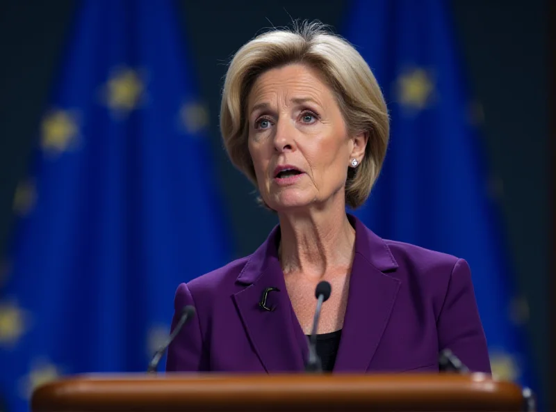 Ursula von der Leyen addressing the European Parliament