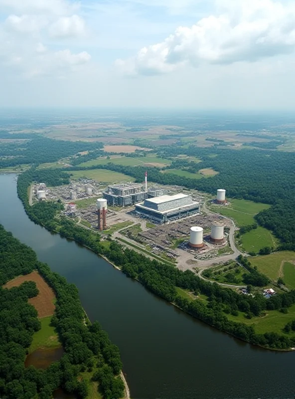 Aerial view of the Paks Nuclear Power Plant in Hungary