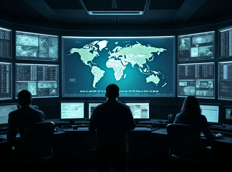 Interior of a high-security bunker with maps and communication equipment