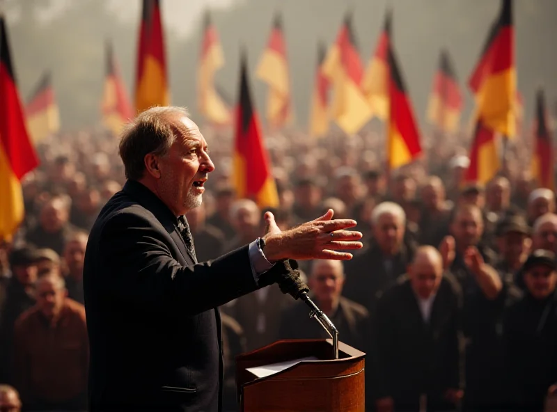 Friedrich Merz addressing a crowd, speaking about German economic reforms.