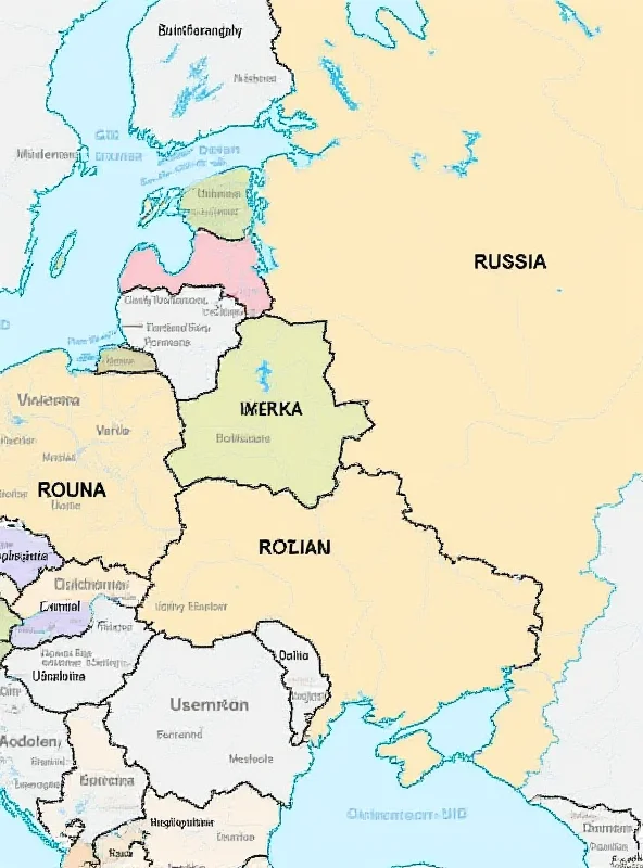 A map highlighting Ukraine and surrounding European countries, with a focus on security concerns.