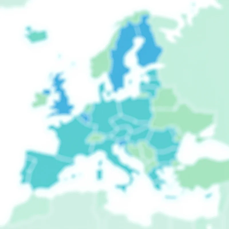 A map of Europe with highlighted countries