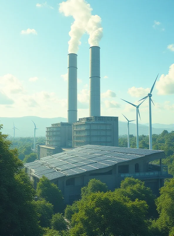 Factory emitting green energy instead of pollution