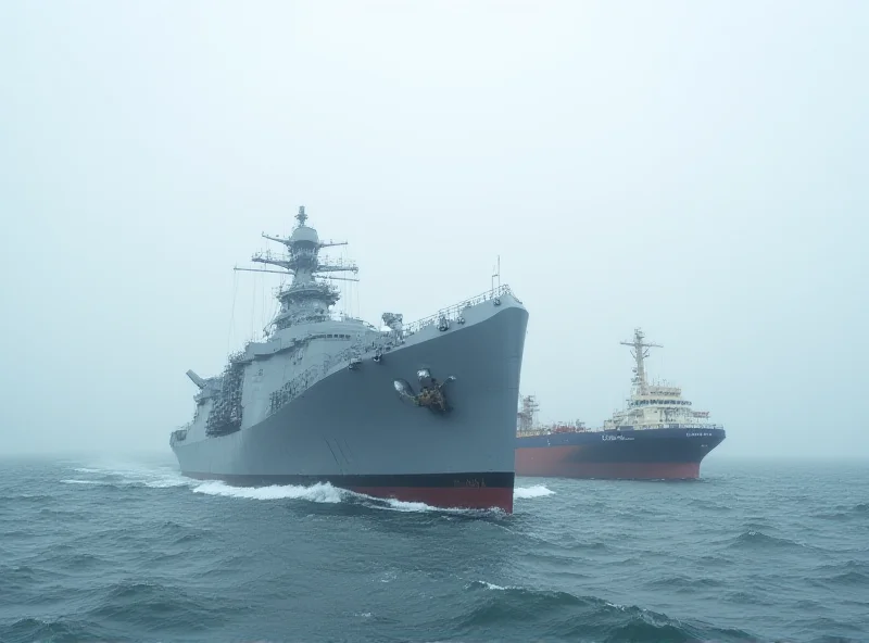 A Russian warship sailing through the English Channel.