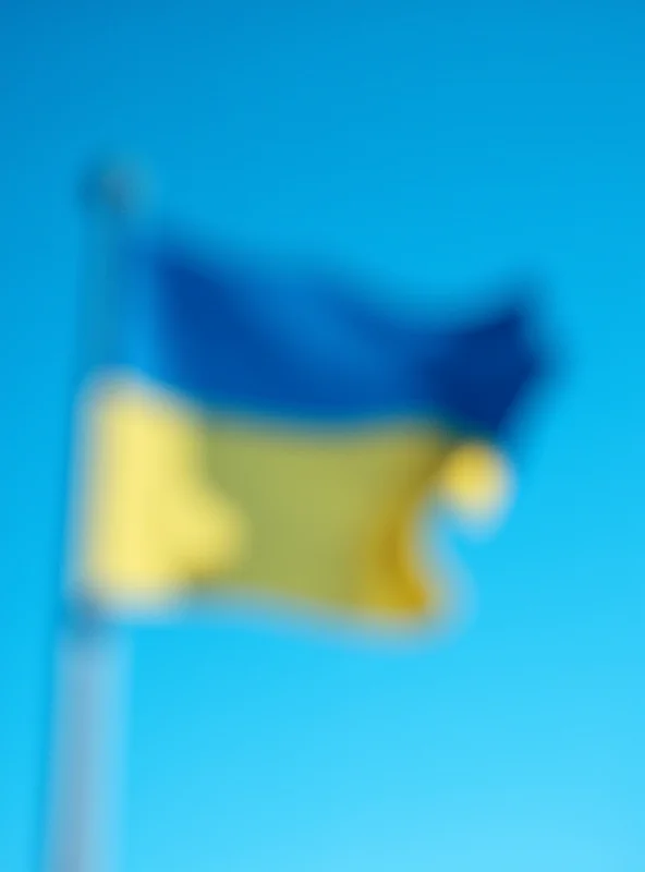 Ukrainian flag waving in the wind