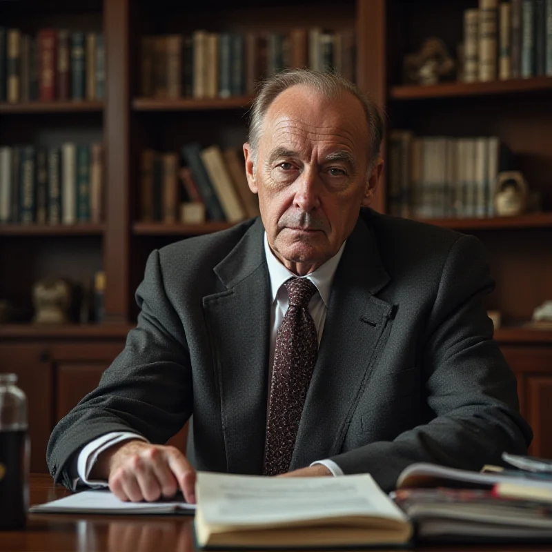 Friedrich Merz in his office, looking concerned.