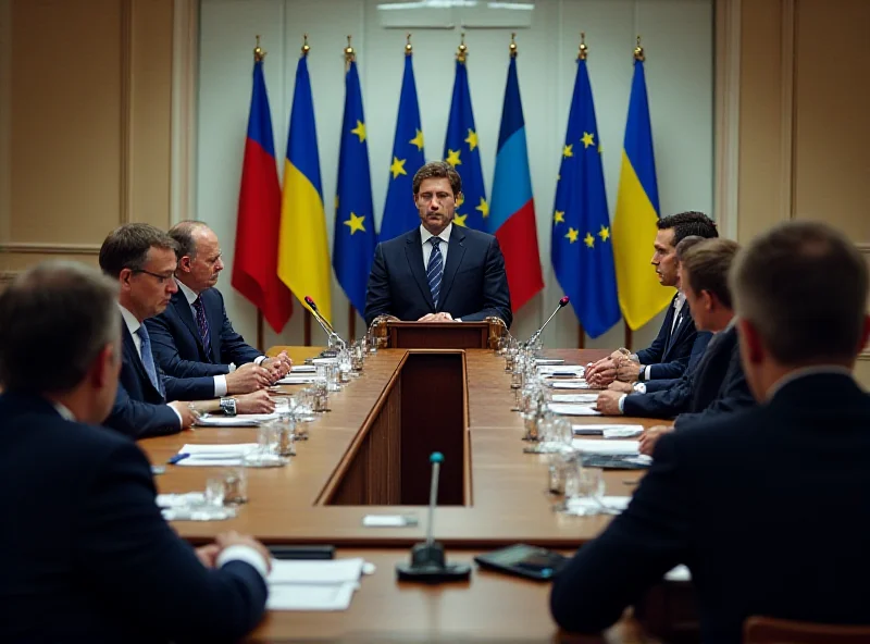 EU leaders meeting with Volodymyr Zelenskyy in Brussels.