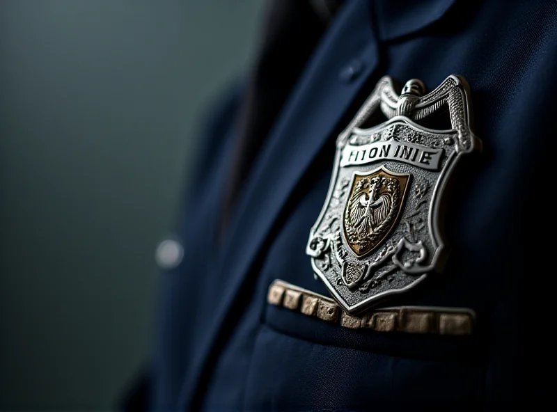 Conceptual image of a police inspector's badge in Slovakia.