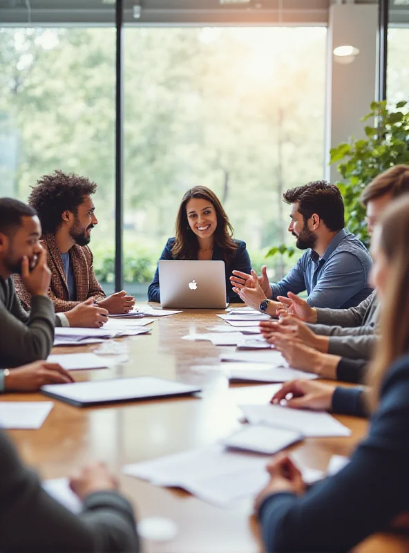 Group discussion around a table
