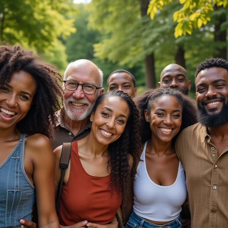 A diverse group of people standing together