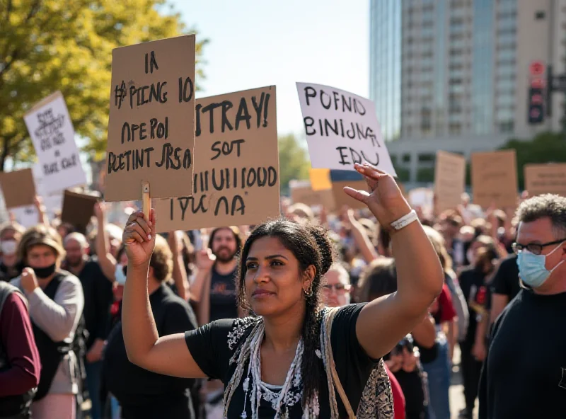 Conceptual image of people protesting against hate speech