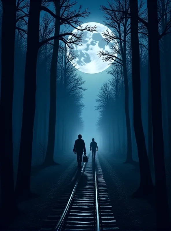 A stylized depiction of the Underground Railroad, with figures walking along a moonlit path towards a distant light, symbolizing freedom.