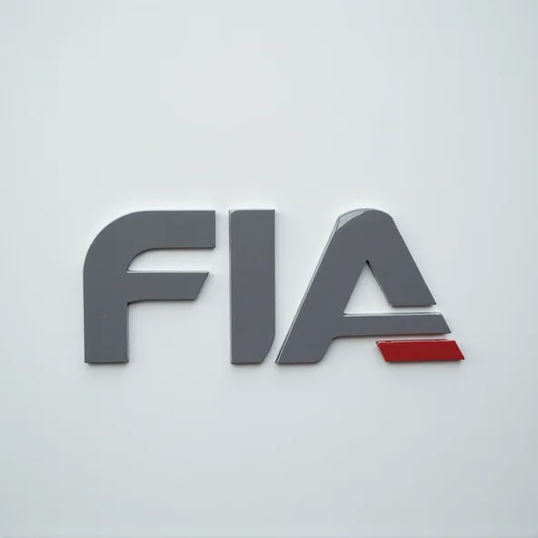 Close-up shot of the FIA logo.