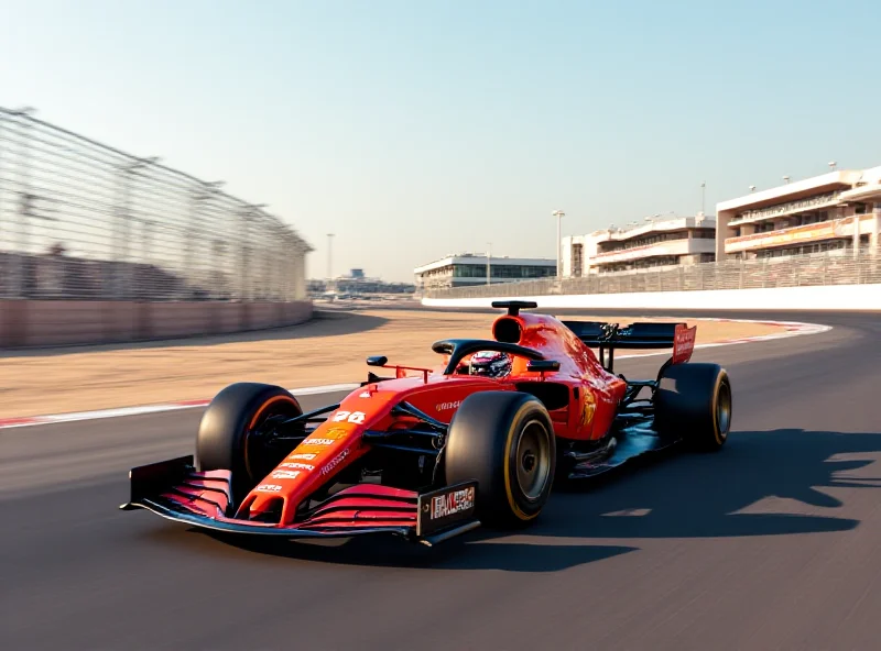 McLaren Formula 1 car speeding around the Bahrain circuit during testing