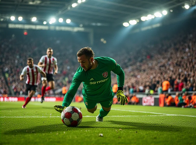 Matz Sels saving a penalty during a football match