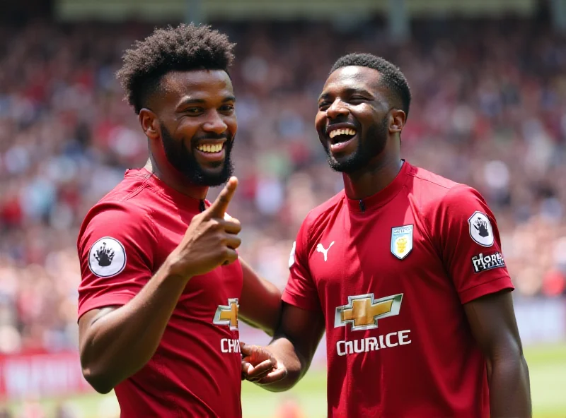 Marcus Rashford and Marco Asensio celebrating a goal for Aston Villa