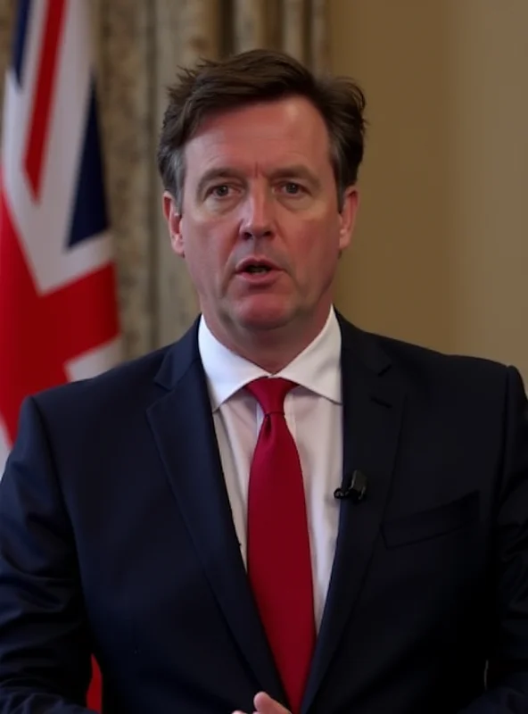 Keir Starmer giving a press conference with the Union Jack in the background