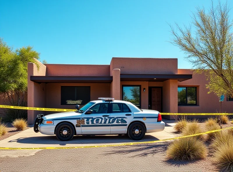 A police car outside a house, representing the investigation into Gene Hackman's death.