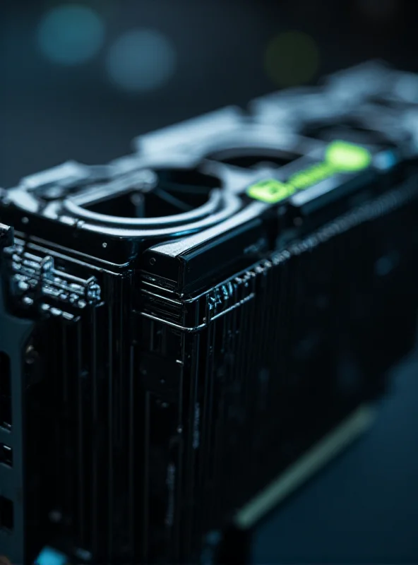 Close up image of an Nvidia RTX 50 series GPU.