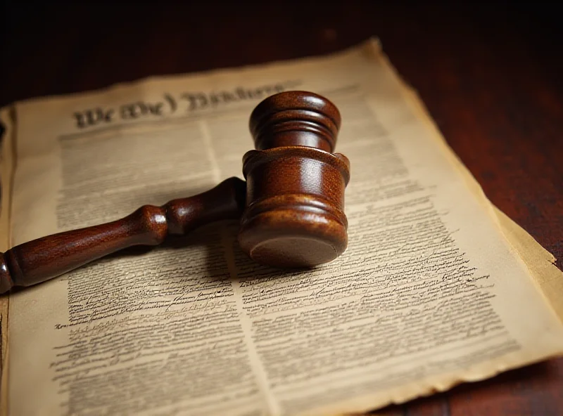 A gavel resting on a copy of the United States Constitution, symbolizing the legal and judicial processes involved in the investigations.