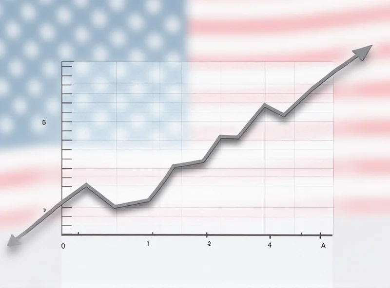 Illustration of a graph showing stable interest rates, with the US flag in the background.