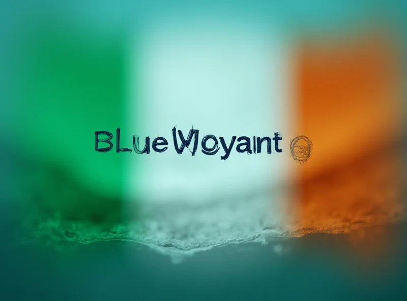 The BlueVoyant logo with the Irish flag in the background, symbolizing their expansion into Ireland.