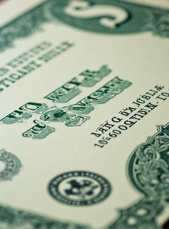 Close-up of a U.S. Treasury bill certificate