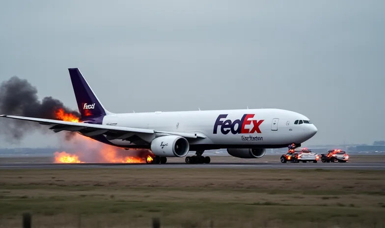 FedEx Plane Lands Safely After Bird Strike Sparks Fire