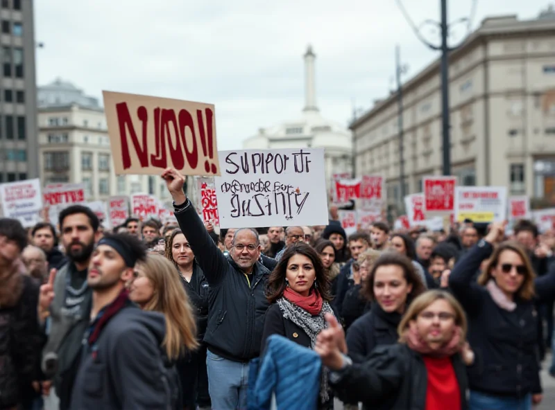 A group of people protesting with signs, focusing on the importance of NGOs.