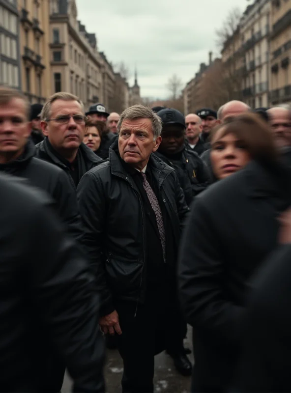 Security personnel surrounding Robert Fico after the assassination attempt