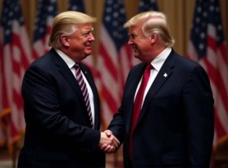 Donald Trump and Robert Fico shaking hands at a summit