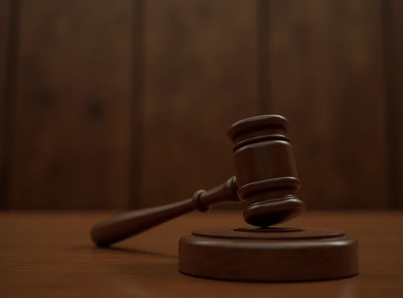 Image of a gavel hitting a sound block in a courtroom, symbolizing the legal proceedings against Blatter and Platini.