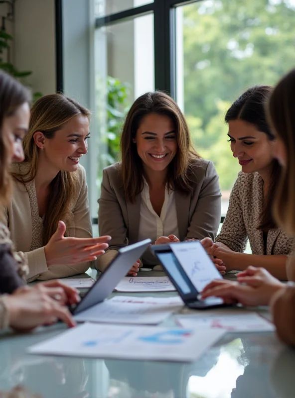 Diverse group of women discussing investment strategies around a table