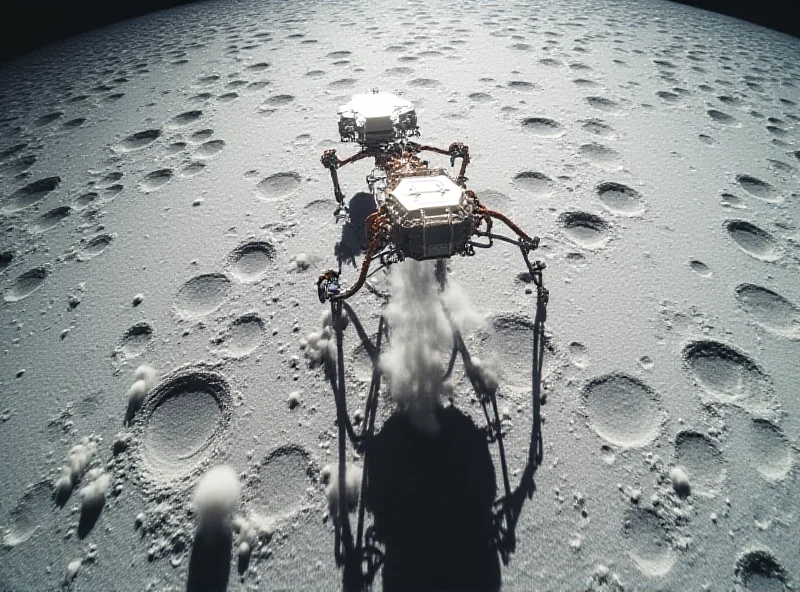 Blue Ghost lander descending towards the lunar surface.