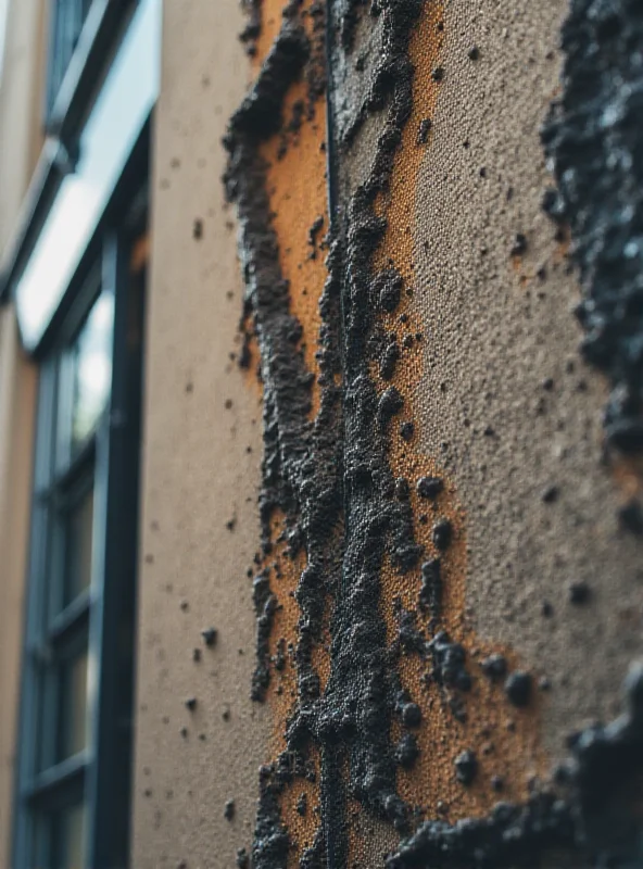 A close-up of potentially dangerous cladding on an apartment building.