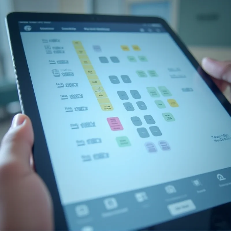 Close-up shot of airline seat booking options on a tablet screen, highlighting different seat selection choices and prices.