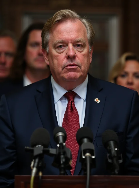 Close-up of James Uthmeier, Florida's Attorney General, giving a press conference with a serious expression.