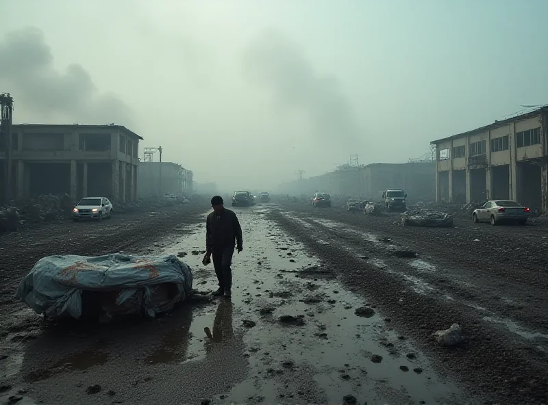 A dramatic image of the Kabul airport after the bombing, with smoke and debris filling the air.