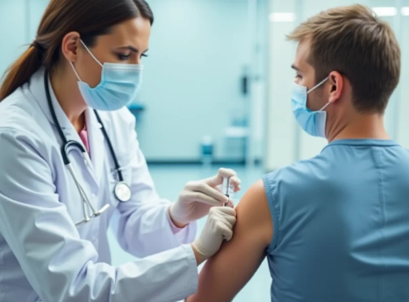 A medical professional administering a vaccine to a patient.