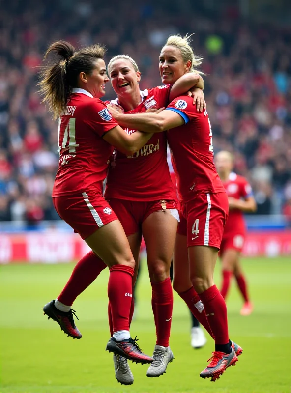 Crystal Palace Women's team celebrating a goal.