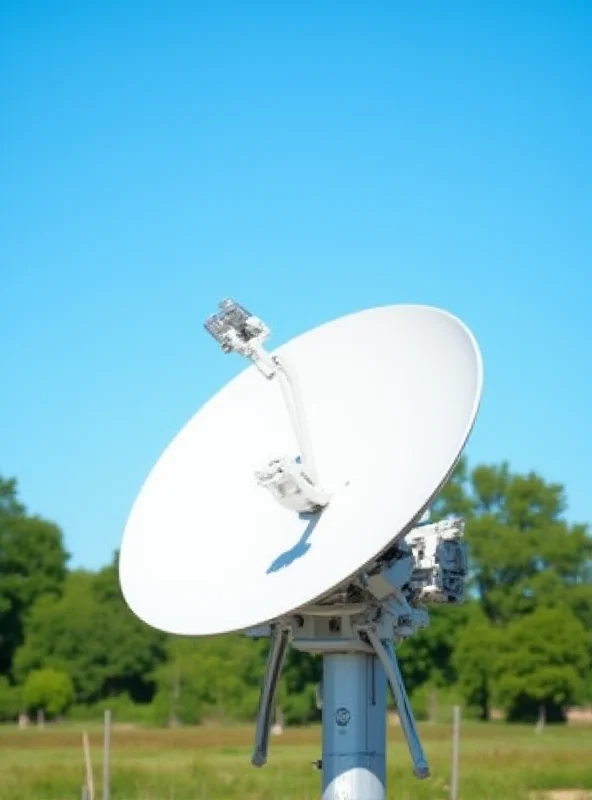 A satellite dish pointed towards the sky