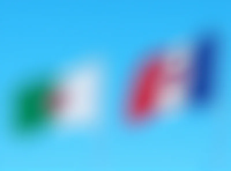 Image of French and Algerian flags waving in the wind